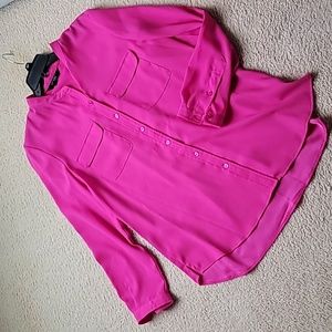 Hot pink dressy blouse